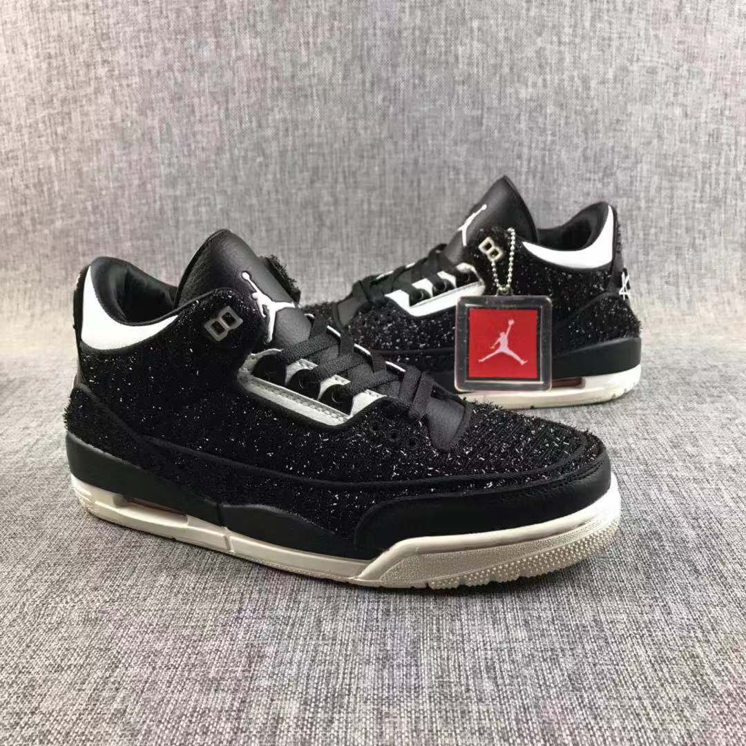 Men Jordan 3 Knit Black White Shoes - Click Image to Close